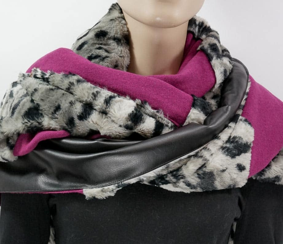 Karabinertuch Panther | Kuscheliges Kunstfell mit Pink | PREORDER