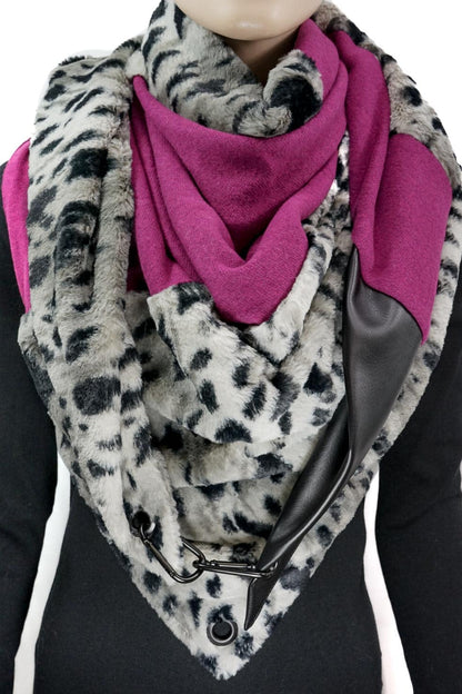 Karabinertuch Panther | Kuscheliges Kunstfell mit Pink | PREORDER