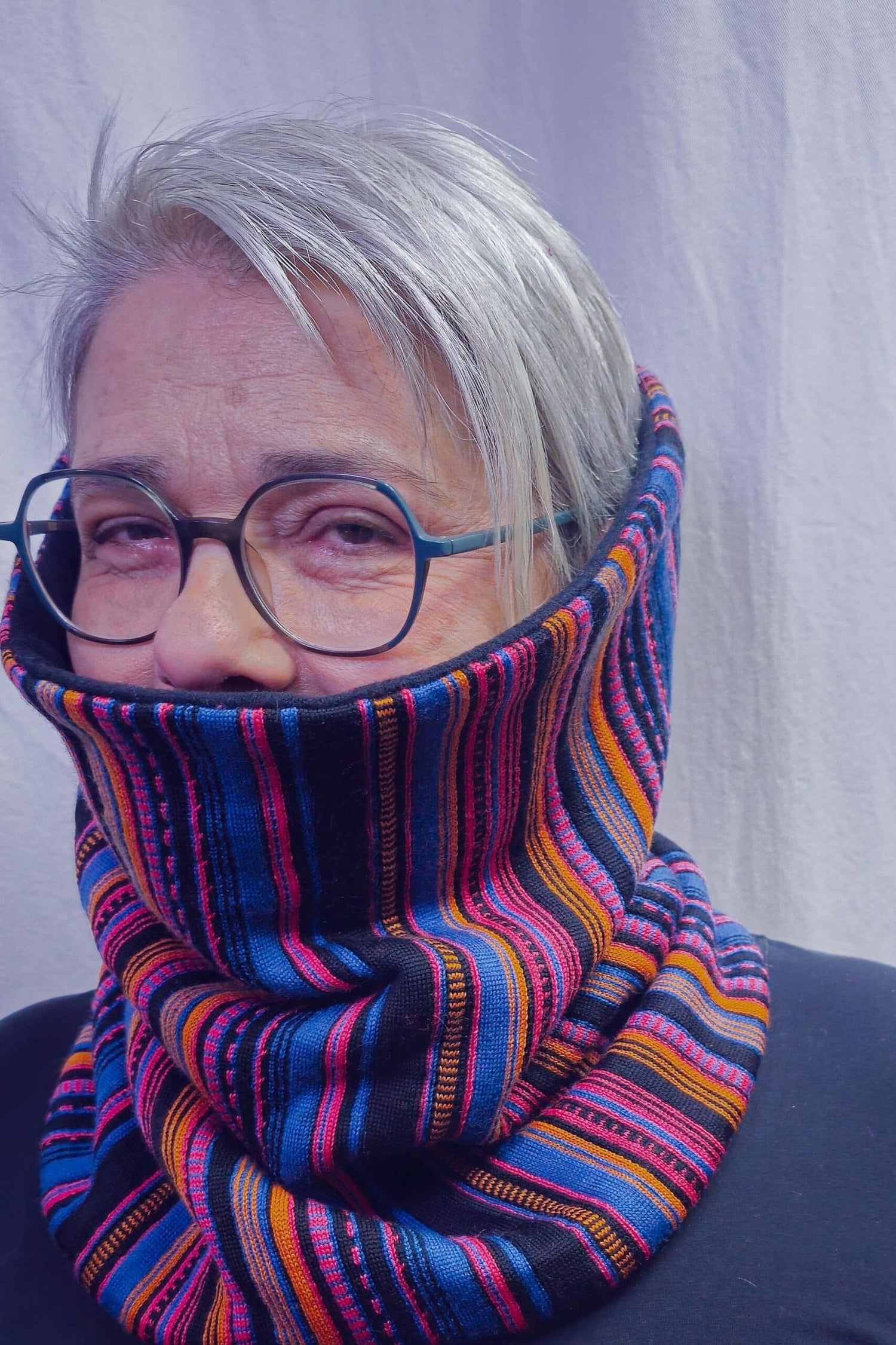 MAXI Loop | Bunt gestreift | Merino-Jacquard &amp; Strick