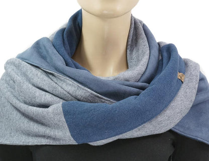 Karabinertuch |  Materialmix helles Jeansblau