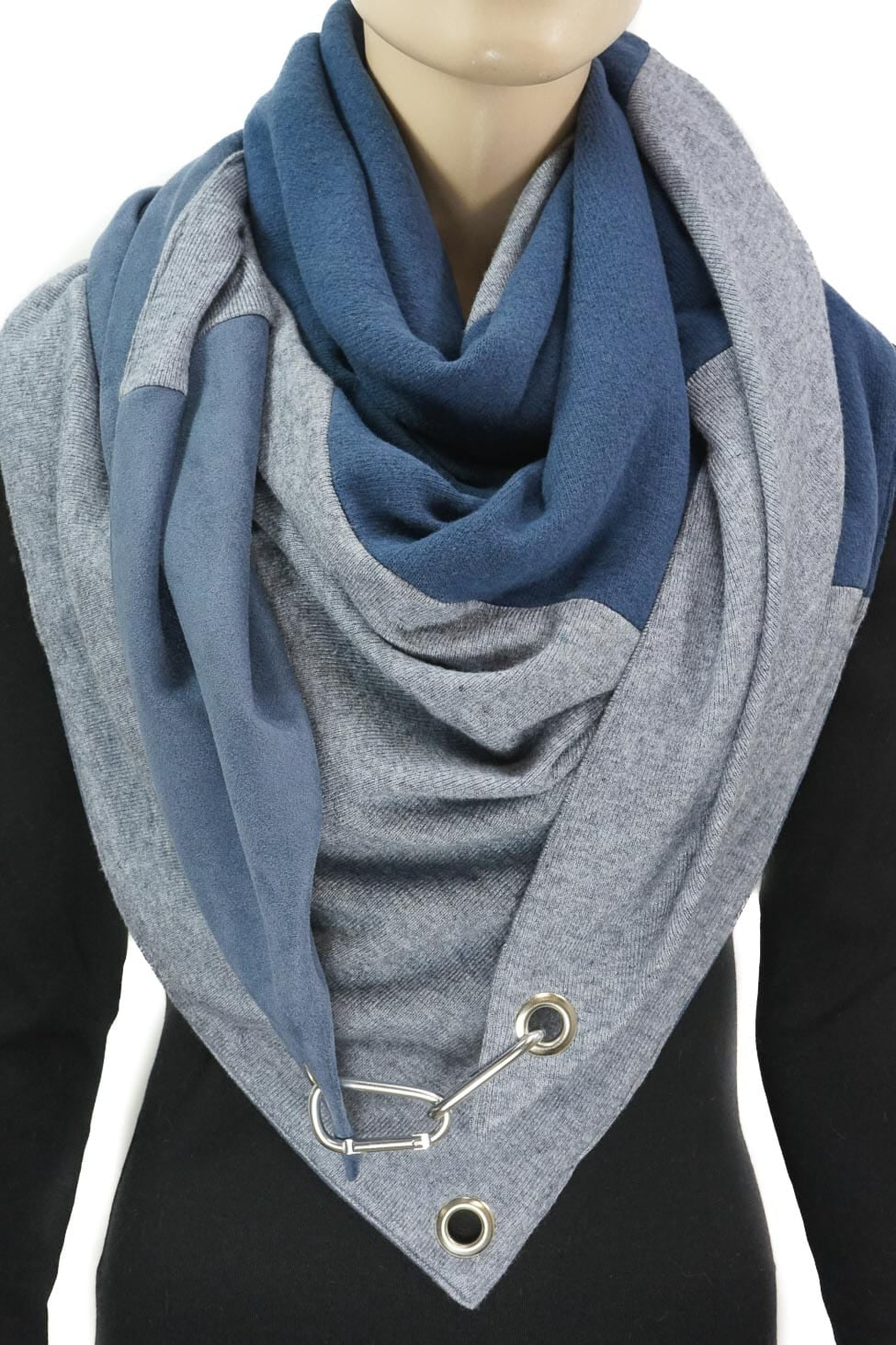 Karabinertuch |  Materialmix helles Jeansblau