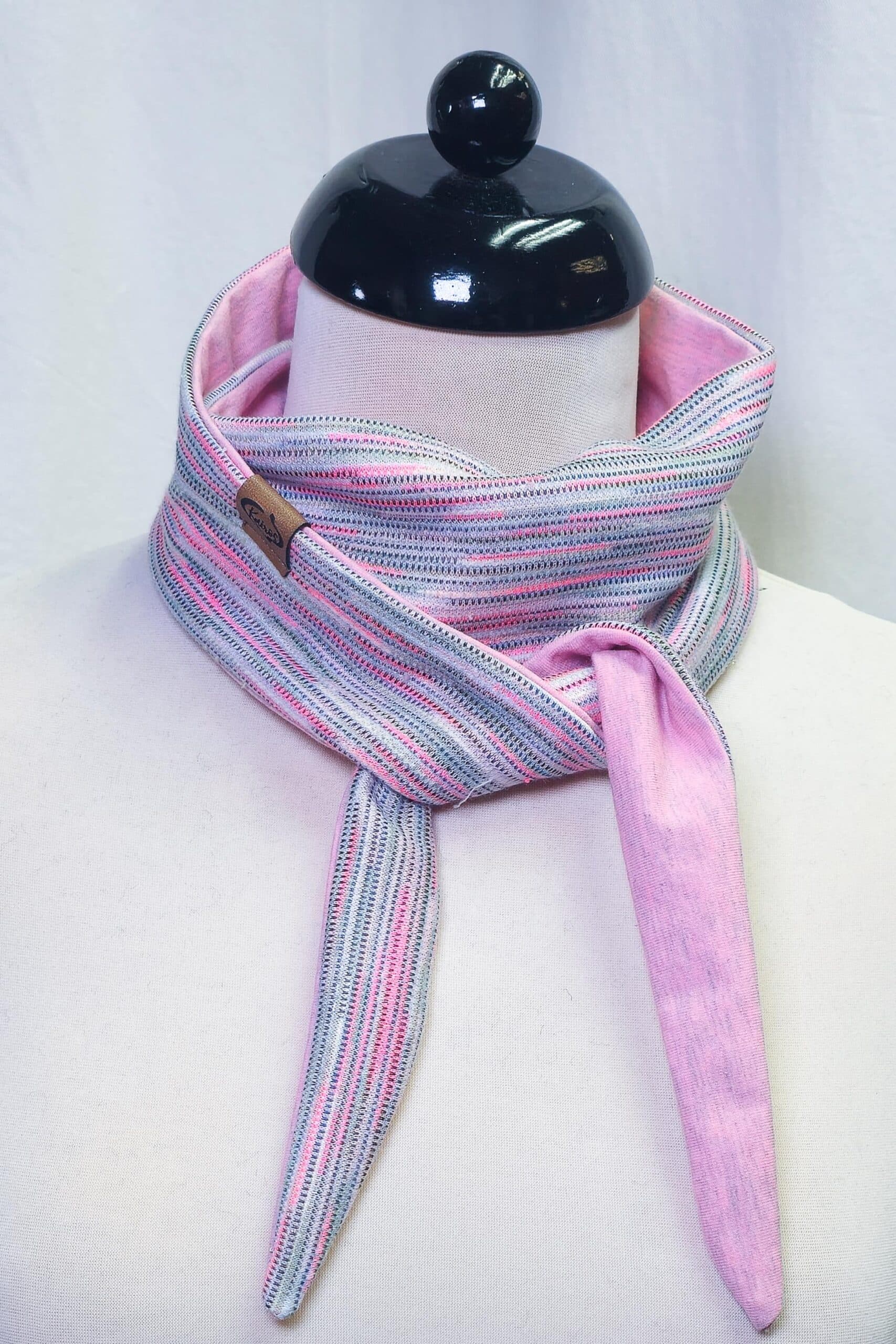 MINI Schal Rosé Grau Streifen