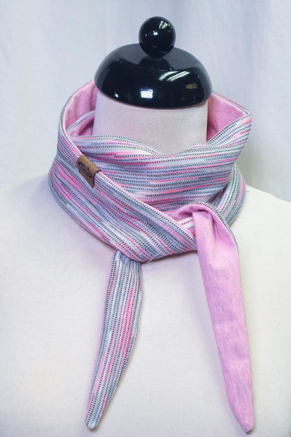 MINI Schal Rosé Grau Streifen