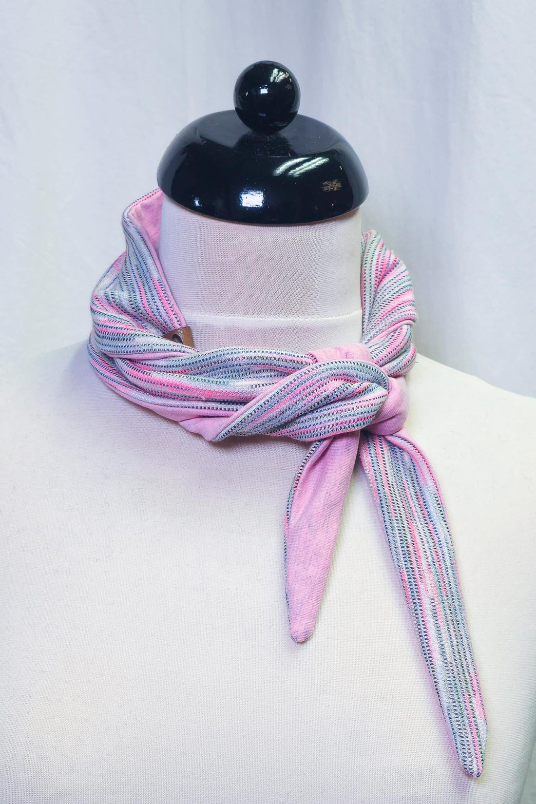 MINI Schal Rosé Grau Streifen