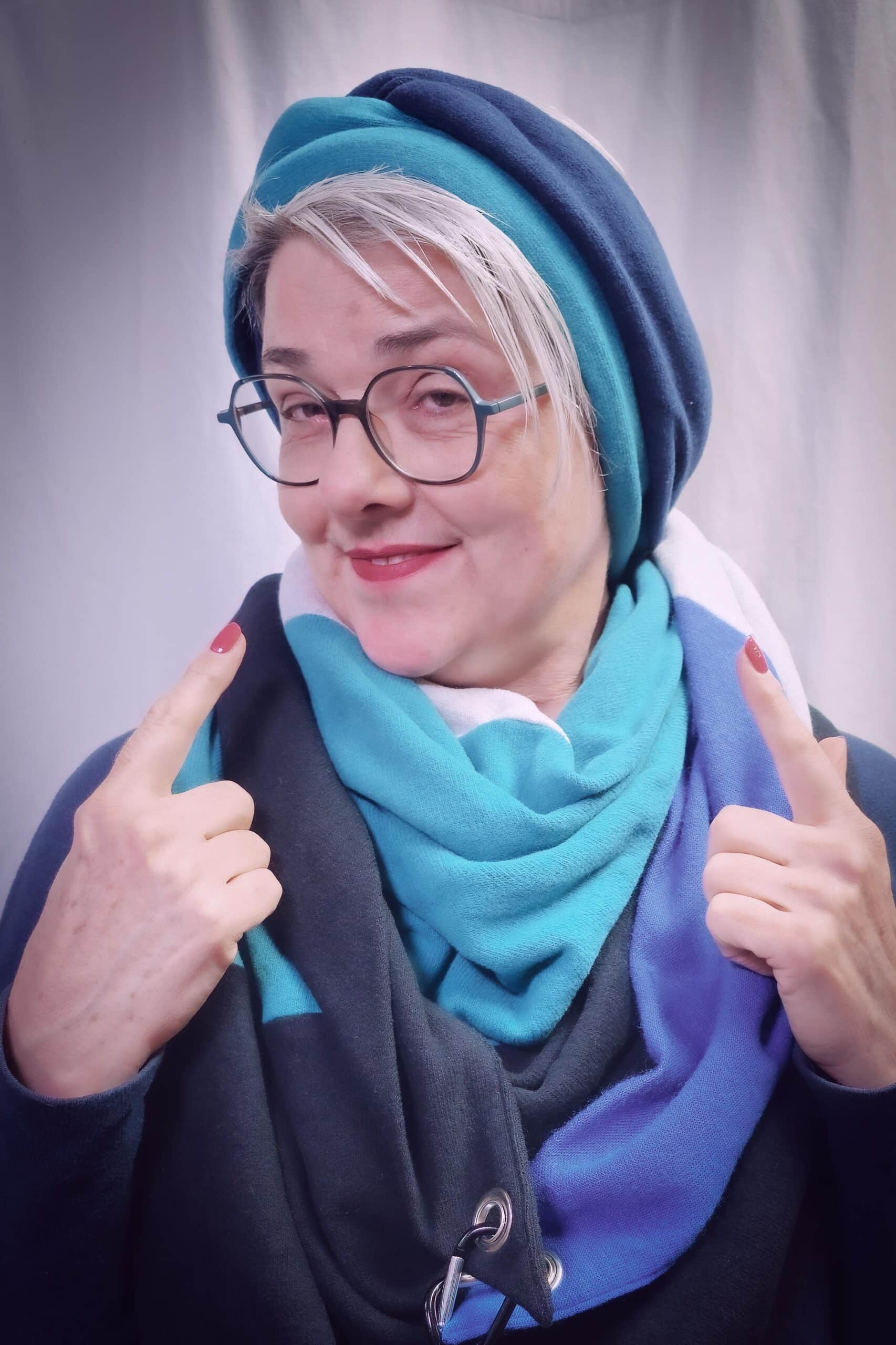 Multi-Wickelschal | Strickstoff | 2-farbig | Farbkombi frei wählbar