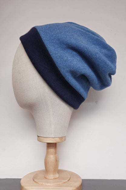 TWIST Mütze Strick Marine &amp; Hellblau