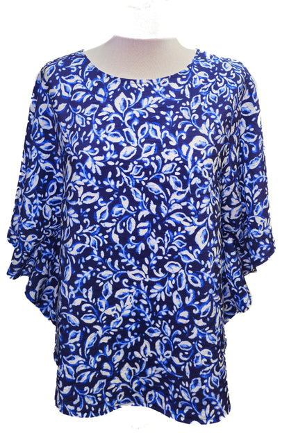 Shirt SINA | INDIGO FLORAL | Viskose | weich fallend, ruhig &amp; vielseitig