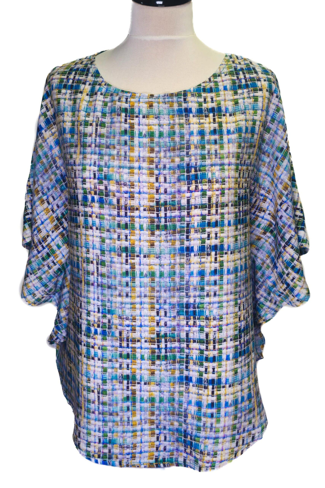 Shirt SINA | LAGUNA | Viskose | multicolor Strukturprint in Blau und Grün