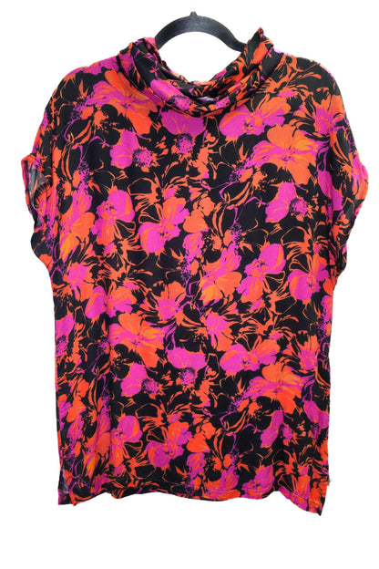 Shirt_FRANCA_floral | schwarz-orange-pink