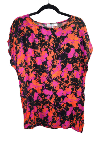 Shirt_FRANCA_floral | schwarz-orange-pink