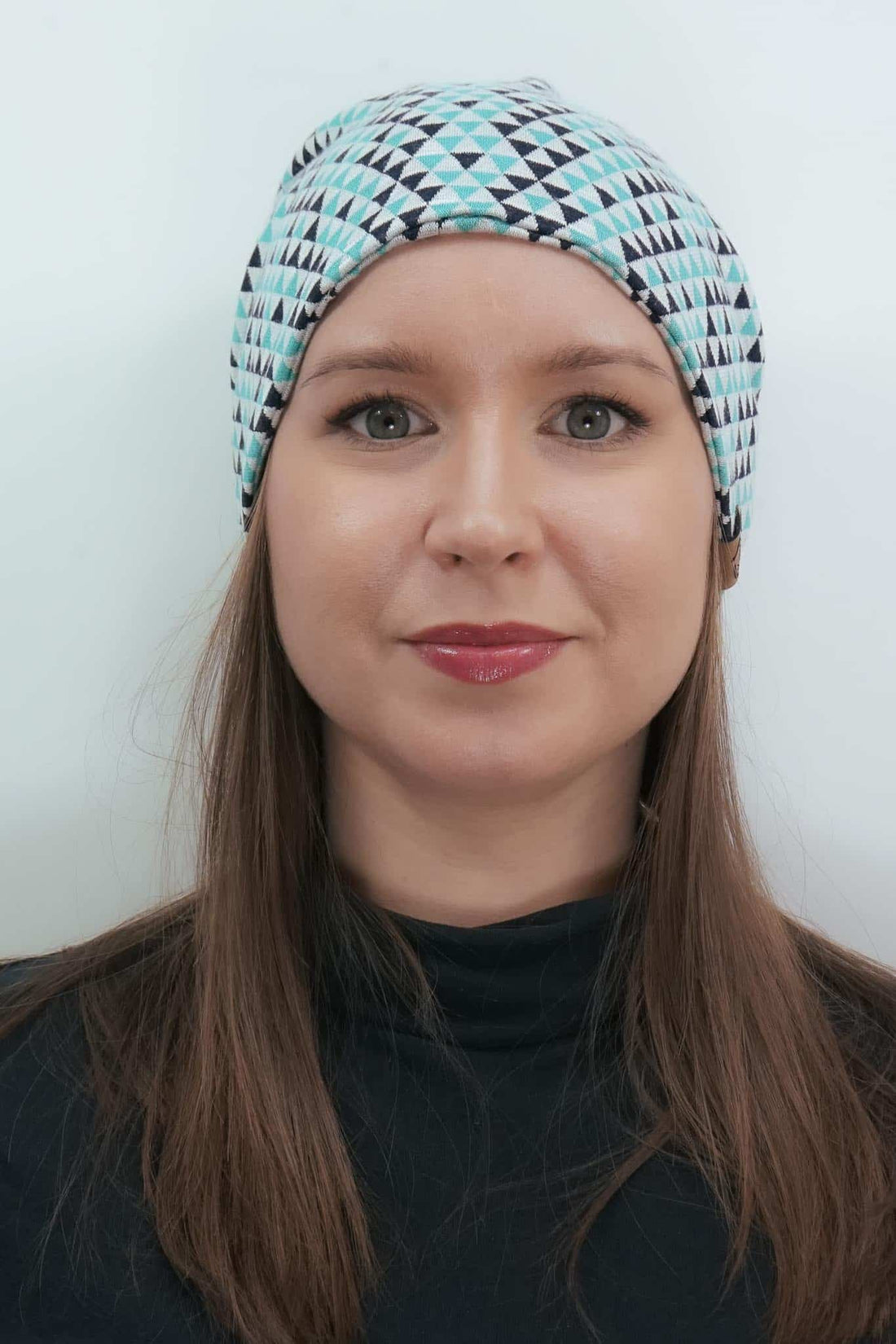 TWIST Mütze, Minidreiecke, mint/schwarz/naturweiß
