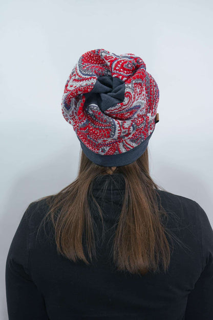 TWIST Mütze, Paisley, rot/blau