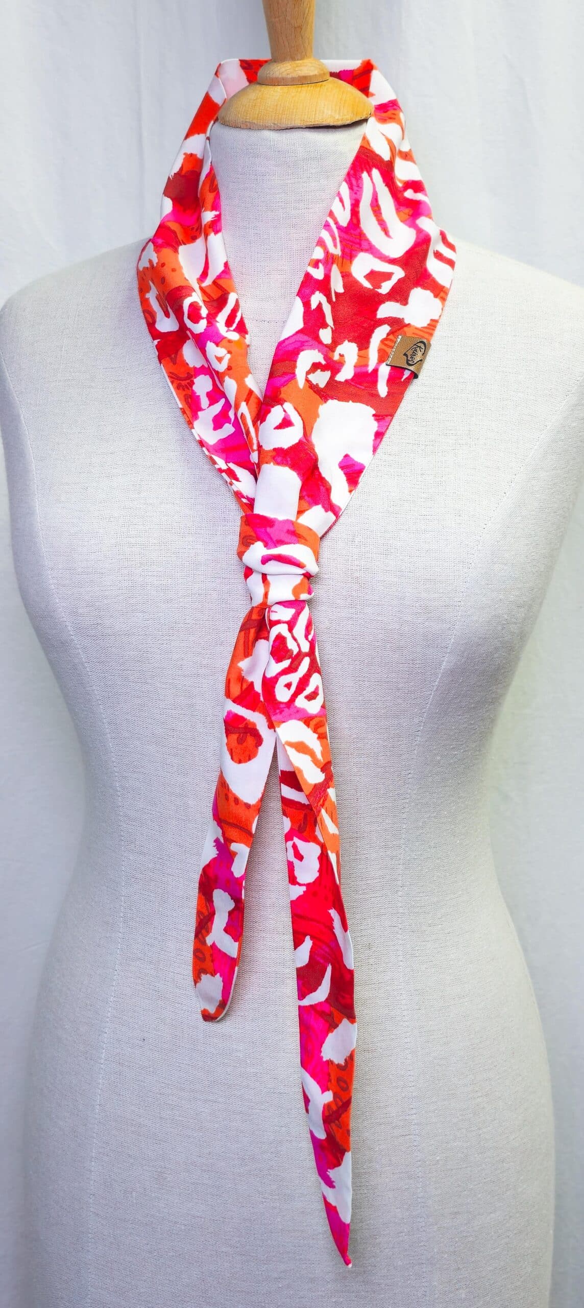 Karabinertuch Leo Orange-Pink-Weiß