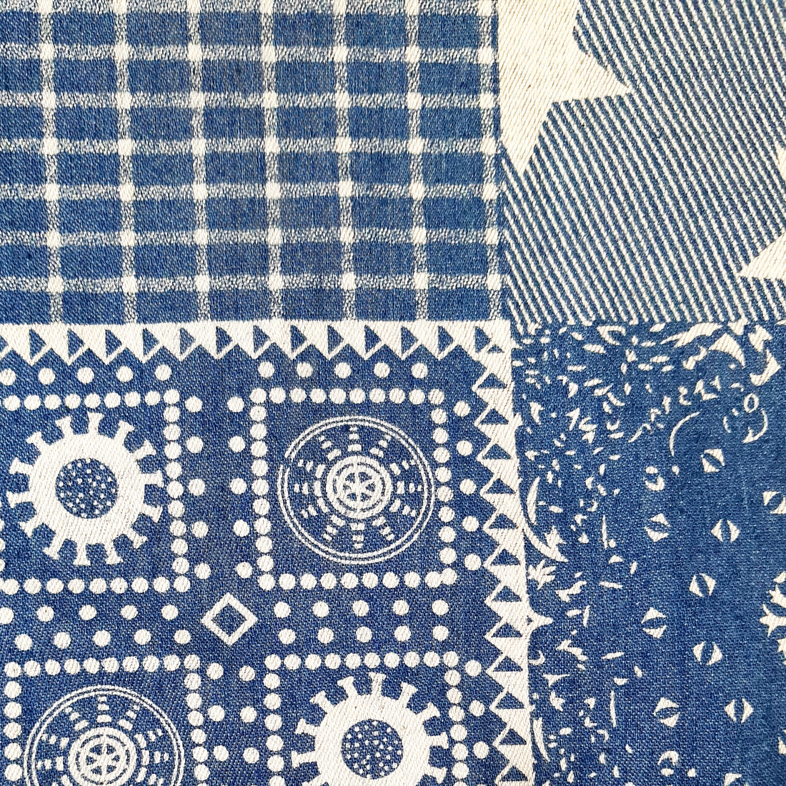 Stoffrock, Jeans im Patchwork style