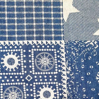 Stoffrock, Jeans im Patchwork style