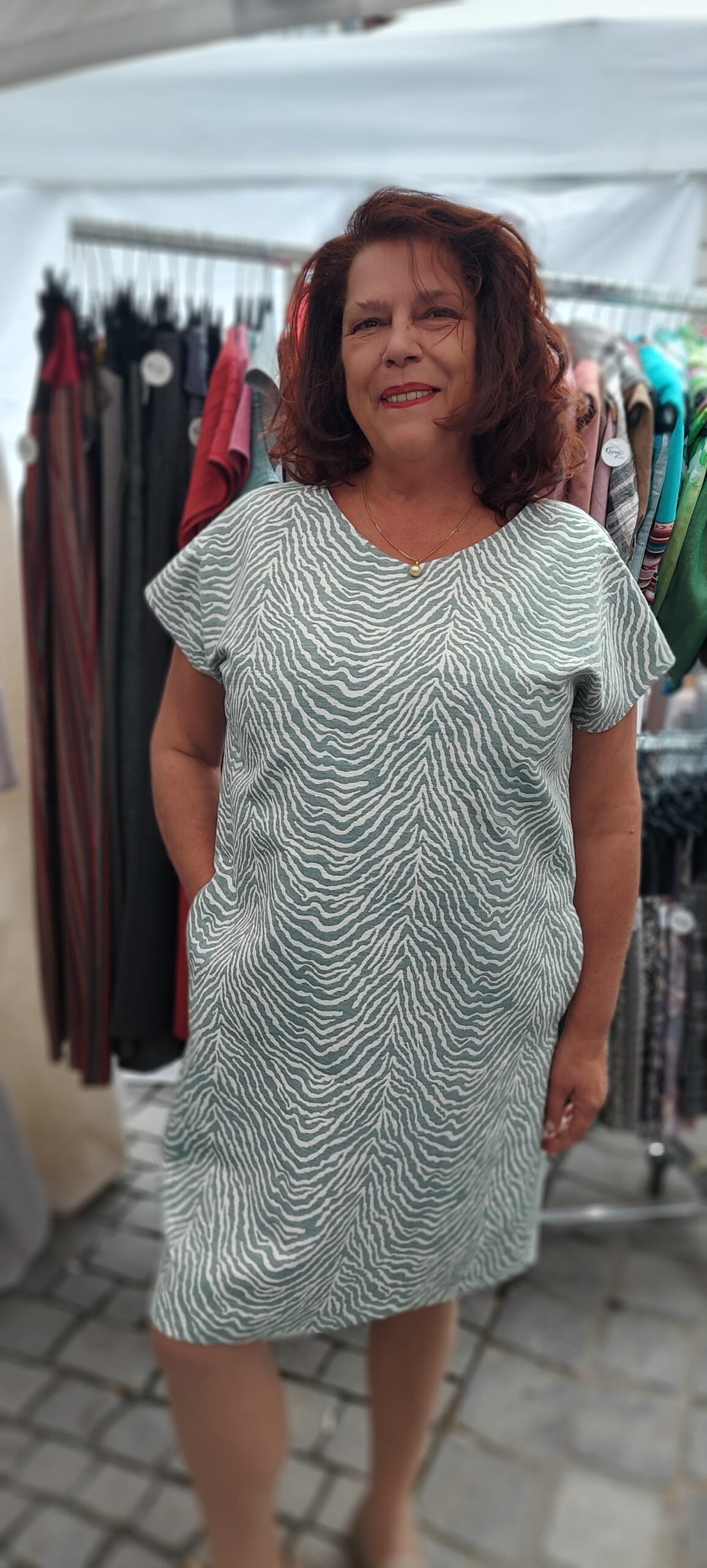 Sommerkleid Zebra, salbeigrün