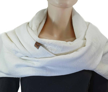 Dreieckstuch mit Karabiner, monochromer Mix in wollweiß/creme