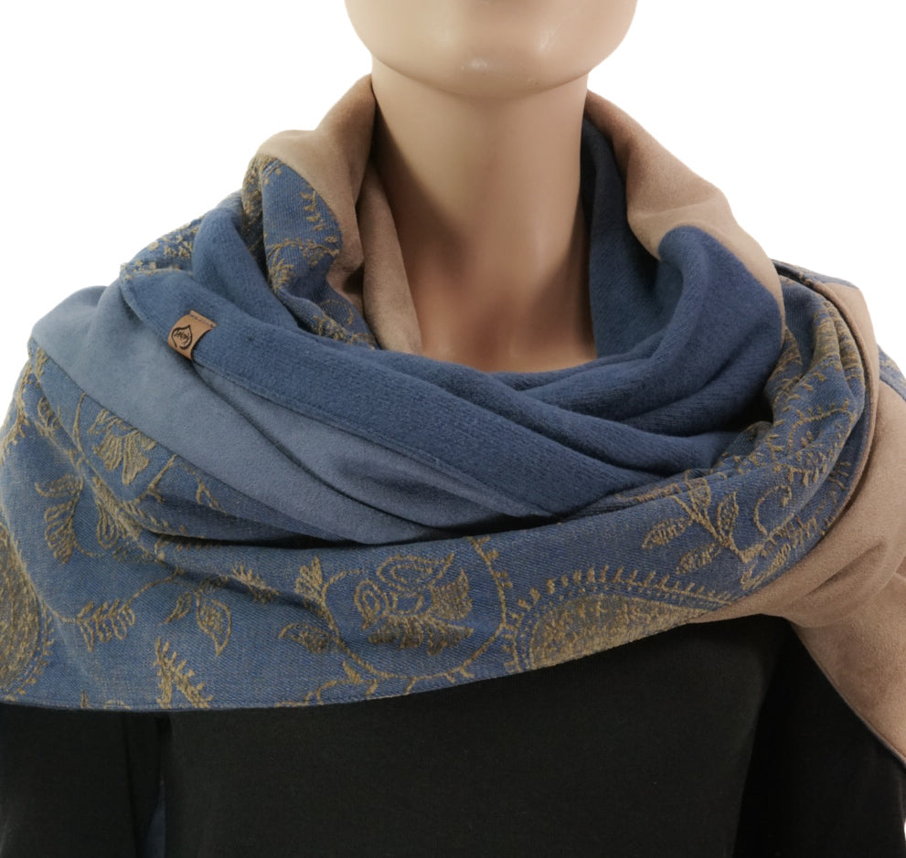 Karabinertuch PAISLEY DENIM CAMEL