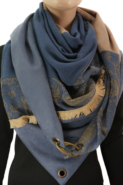 Karabinertuch PAISLEY DENIM CAMEL