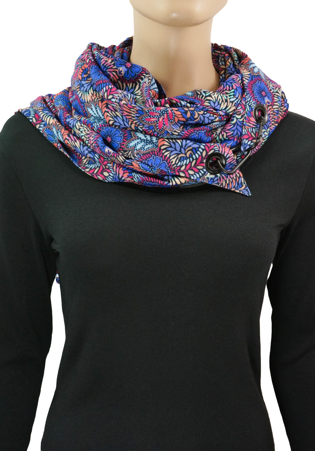 Karabinertuch BLÜTENMIX BLAU