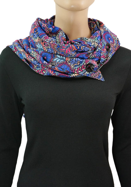 Karabinertuch BLÜTENMIX BLAU