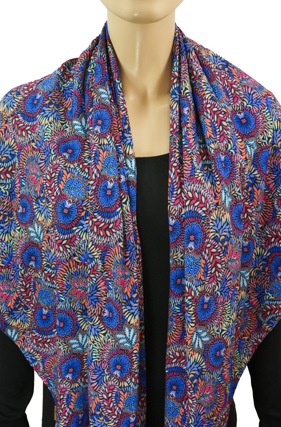 Karabinertuch BLÜTENMIX BLAU