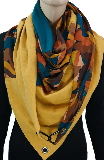 Set CHIARA Petrol &amp; Karabinertuch HERBSTLAUB