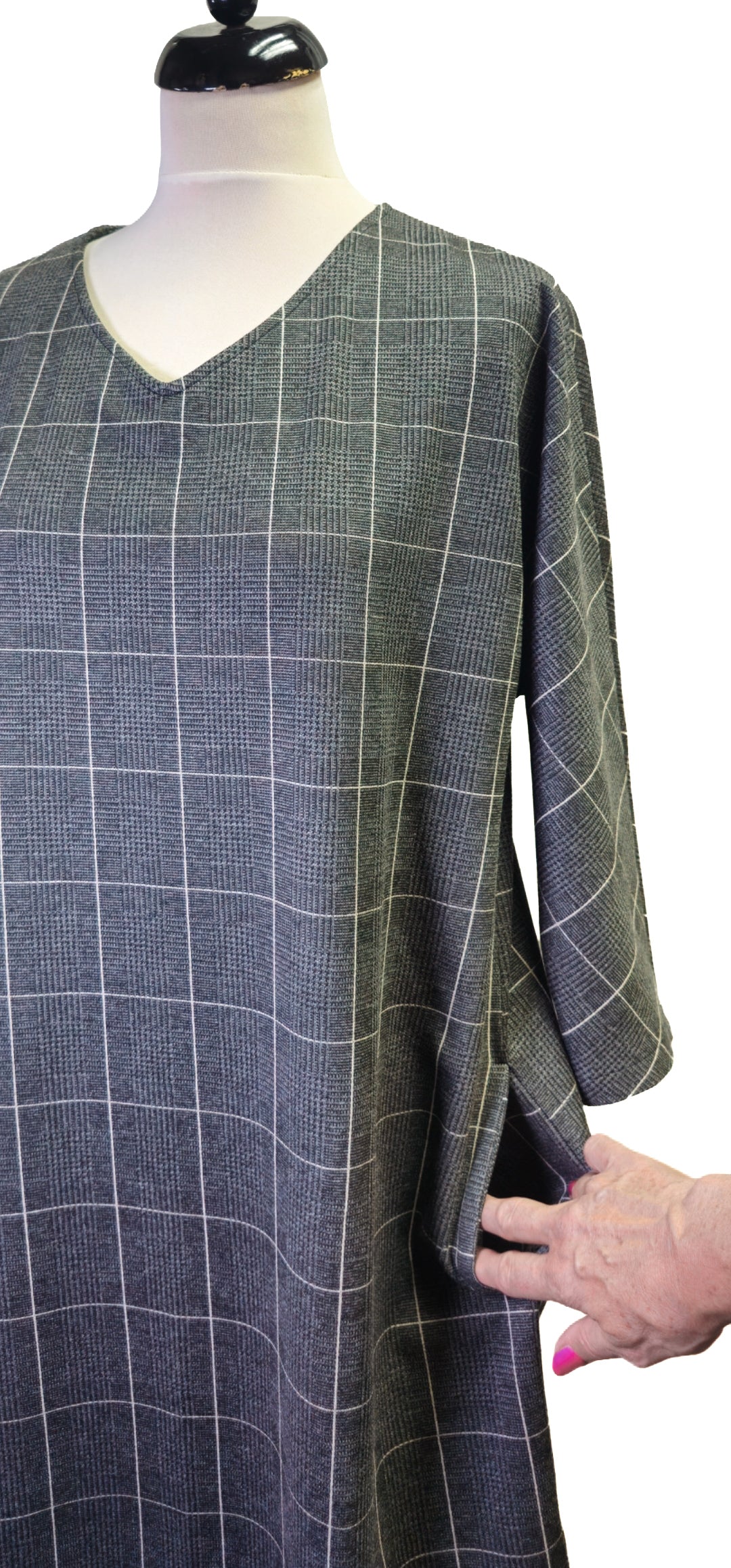 Kleid FLAVIA | Viskose Jacquard Grau