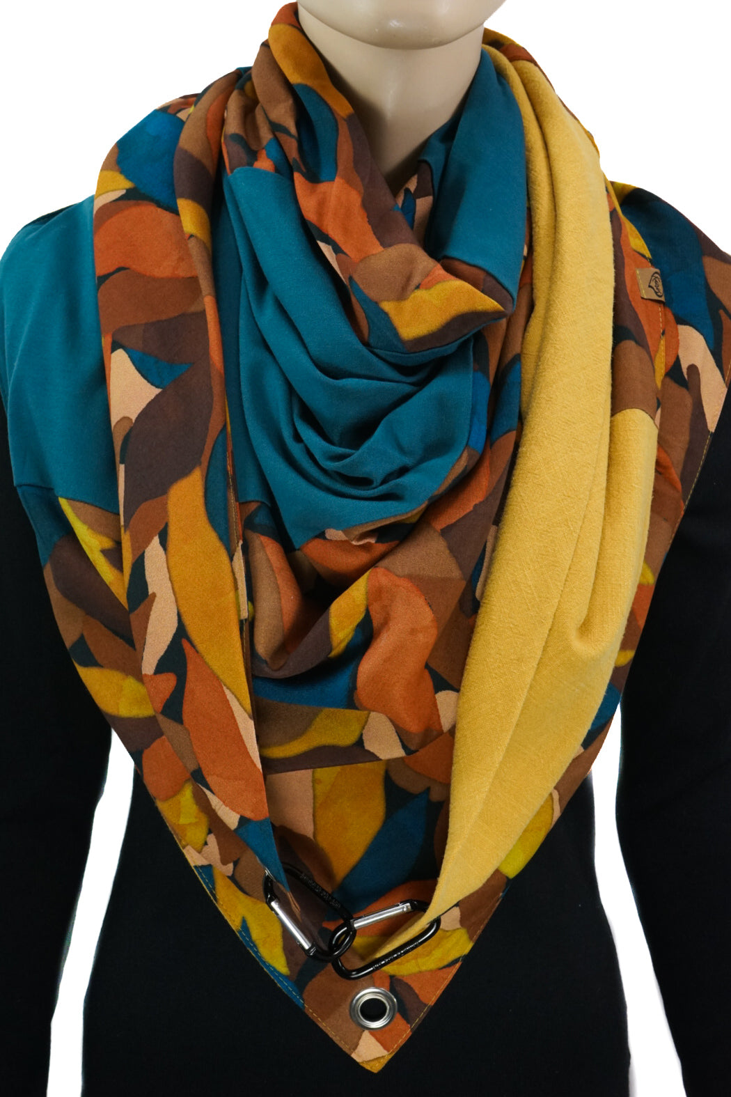 Set CHIARA Petrol &amp; Karabinertuch HERBSTLAUB